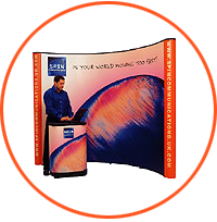 Quick, effective, lightweight and convenient to transport, Pop-Up displays are ideal as a standard backdrop for presentations, seminars and conferences.