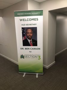 Gamma Imaging Produces Retractable Banner Stand for Dr. Carson's Visit to Chicago